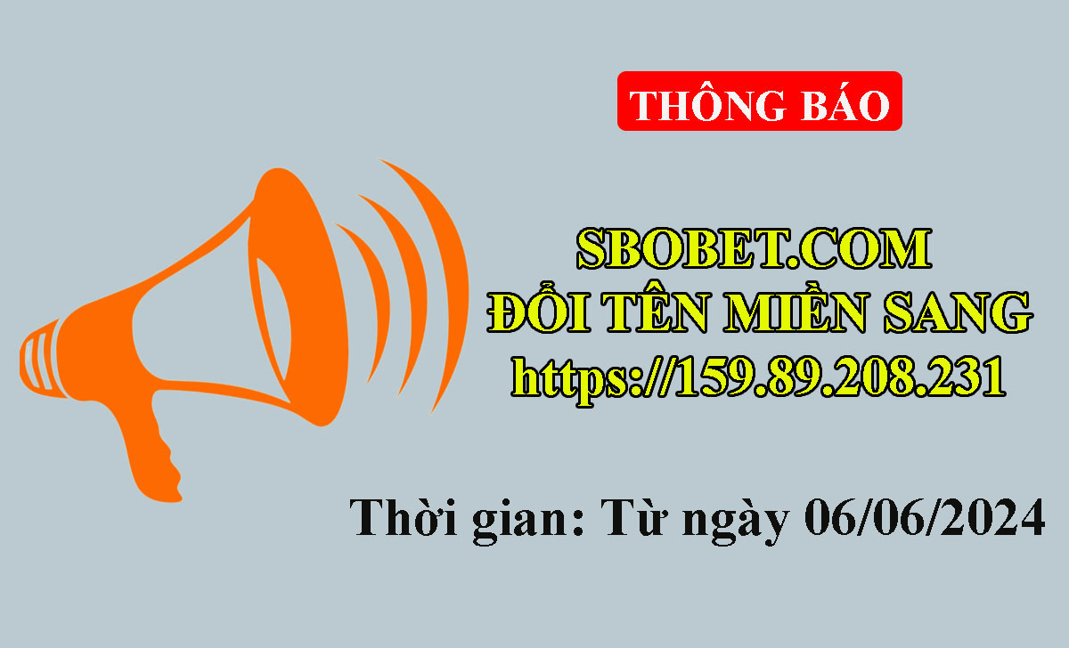 Thông báo lịch đổi tên miền SBOBET