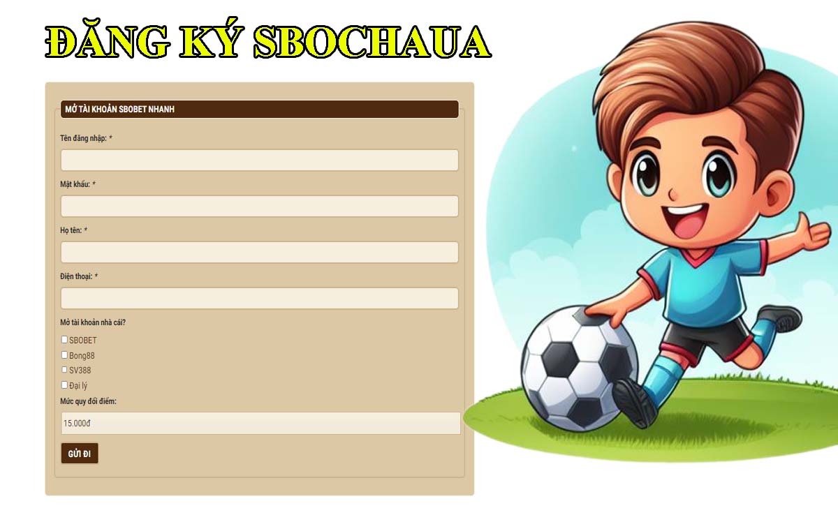 Cách đăng ký tài khoản Sbochaua.com Sbobet